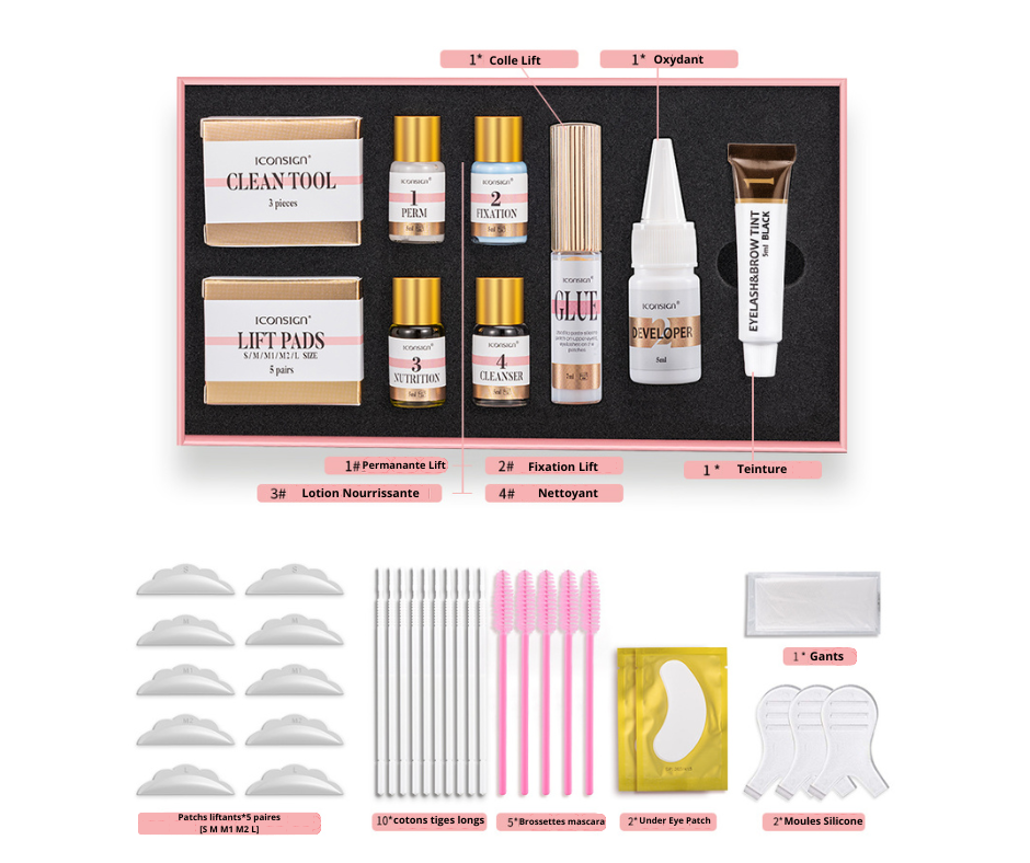Kit Complet Lash Lift et Teinture Cils/Sourcils + Lamination Sourcils