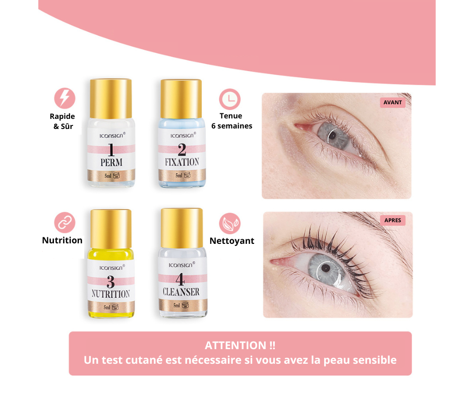 Kit Complet Lash Lift et Teinture Cils/Sourcils + Lamination Sourcils